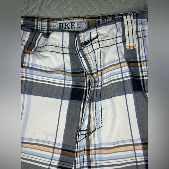 NWOT BKE Bellaire Athletic Fit Plaid Cargo Shorts Men’s 34x23 - Picture 2 of 15